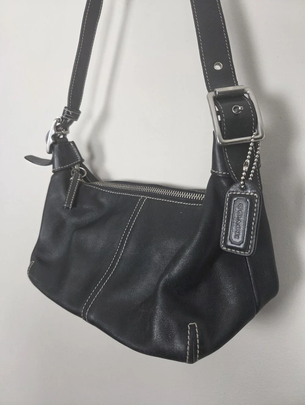 Vintage Y2K Coach 9564 Black Leather Legacy Demi Hobo Shoulder Bag